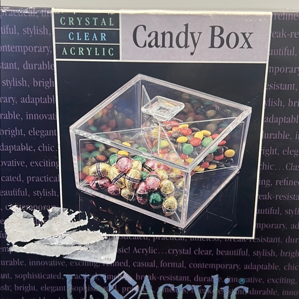 New US Acrylic clear Candy Box in box